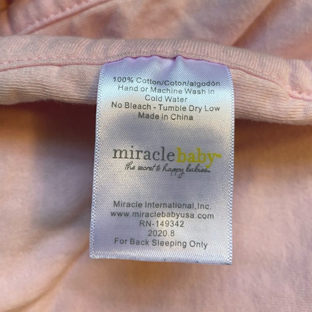 Miracle Baby Pink Swaddle 0-3 Months